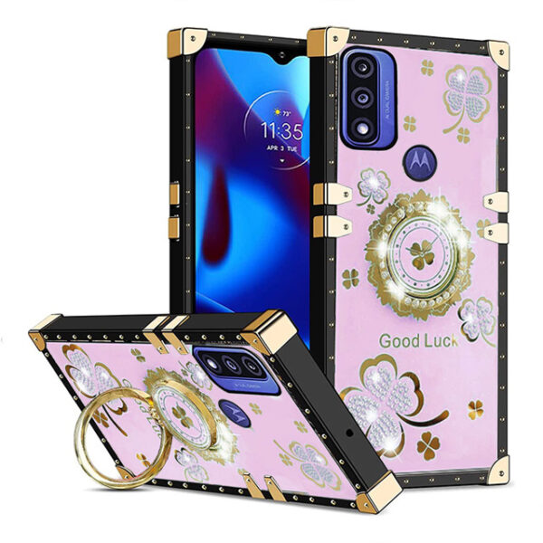 Clover Design Ringstand Case-Moto G Pure/Power 2022-364449