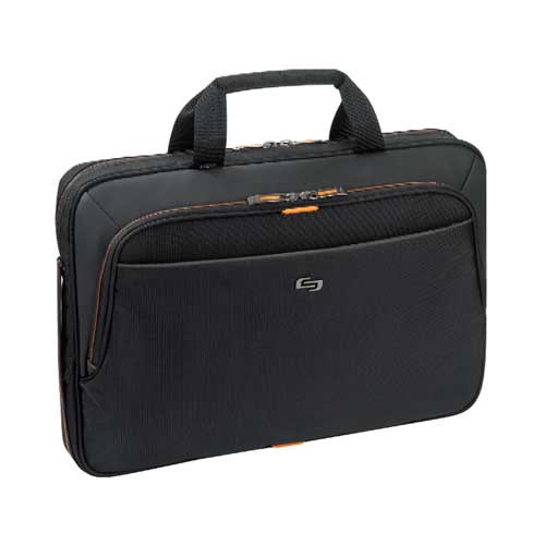SOLO Urban Slim Laptop Briefcase w/ Tablet Sleeve Fits Screens up to 15.6" - Black