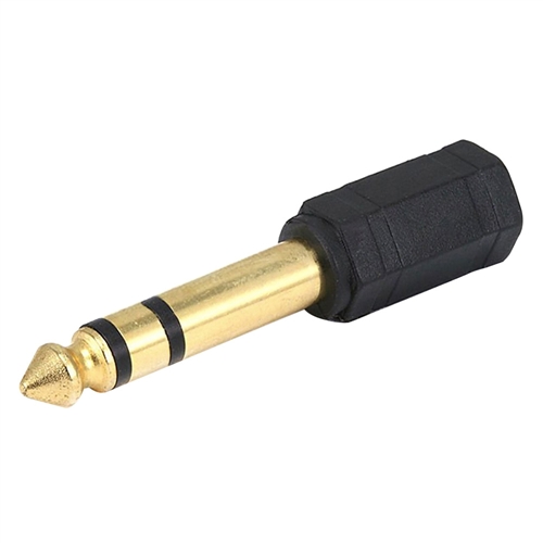 QVS 3.5mm TRS Female to 1/4" Male Audio Stereo Adapter
