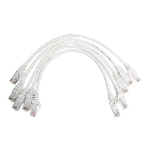 Inland 1 Ft. CAT 6 Snagless, Cross UTP, Bare Copper Ethernet Cables 5-Pack - White