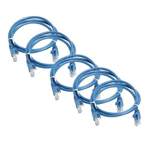 Inland 3 ft. CAT 6 UTP High Performance Ethernet Cables 5 Pack - Blue