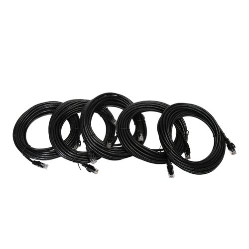 Inland 25 Ft. CAT 6 Stranded UTP, Bare Copper Conductor, Snagless Ethernet Cables 5-Pack - Black