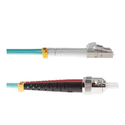 PPA Fiber LC-ST Multi-Mode OM3 3.0mm Armored Jacket Duplex (Aqua) - 6ft