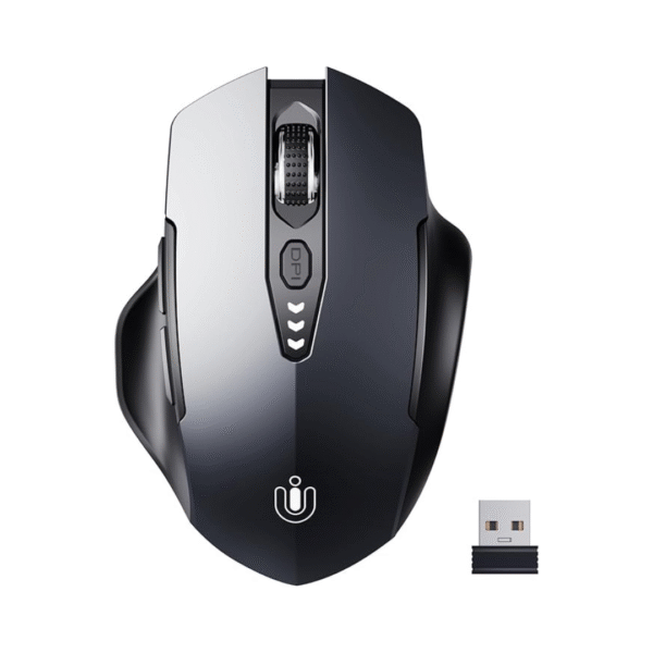 Rechargeable Wireless Mouse, 2.4GHz, 4 DPI Levels, Ergonomic – Grey