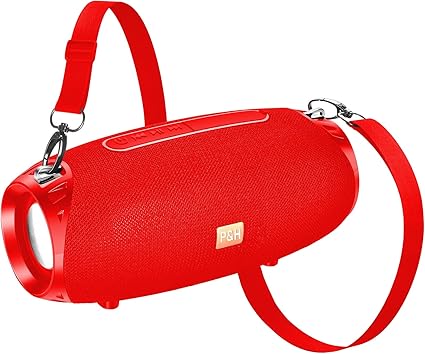 Outdoor Bluetooth Speaker, IPX4 Waterproof, TWS, TF Card, Red