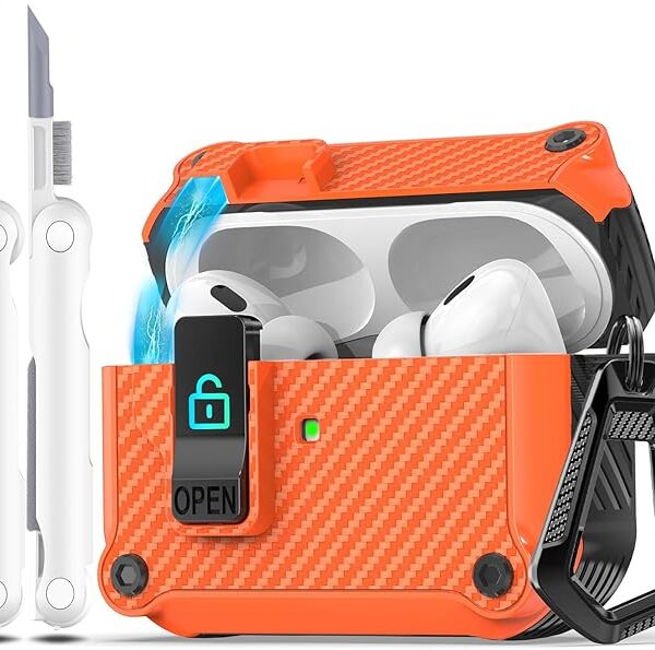 R-fun Case for AirPods Pro (2019/2022/2023), Full Drop Protection with Cleaner Kit