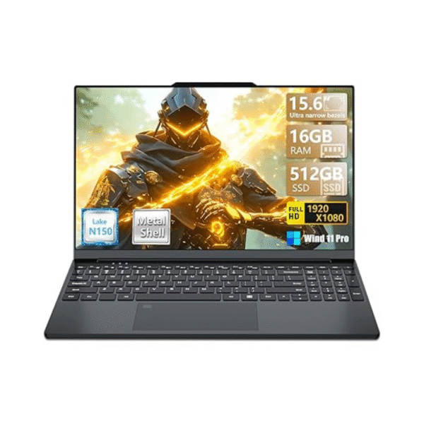 2025 Gaming Laptop, 15.6" FHD, N150 up to 3.6GHz, 16GB RAM, 512GB SSD, Backlit KB, Fingerprint, Win 11 Pro