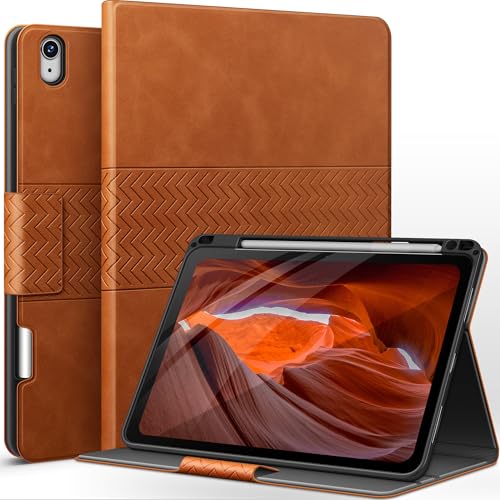 auaua Case for iPad Air 11 Inch M3/M2 (2025/2024), iPad Air 5th/4th Generation (2022/2020) with Pencil Holder, Auto Sleep/Wake, Adjustable Angle (Brown) Visit the auaua Store