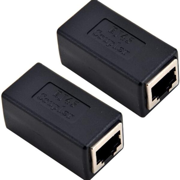 RJ45 Coupler Ethernet Connectors Interface Cat 7 Cat6 Cat5 Cat5e RJ45 8P8C Network Keystone Jack in-Line Coupler Ideal for Extending The Ethernet Cables Female to Female (2PACK)