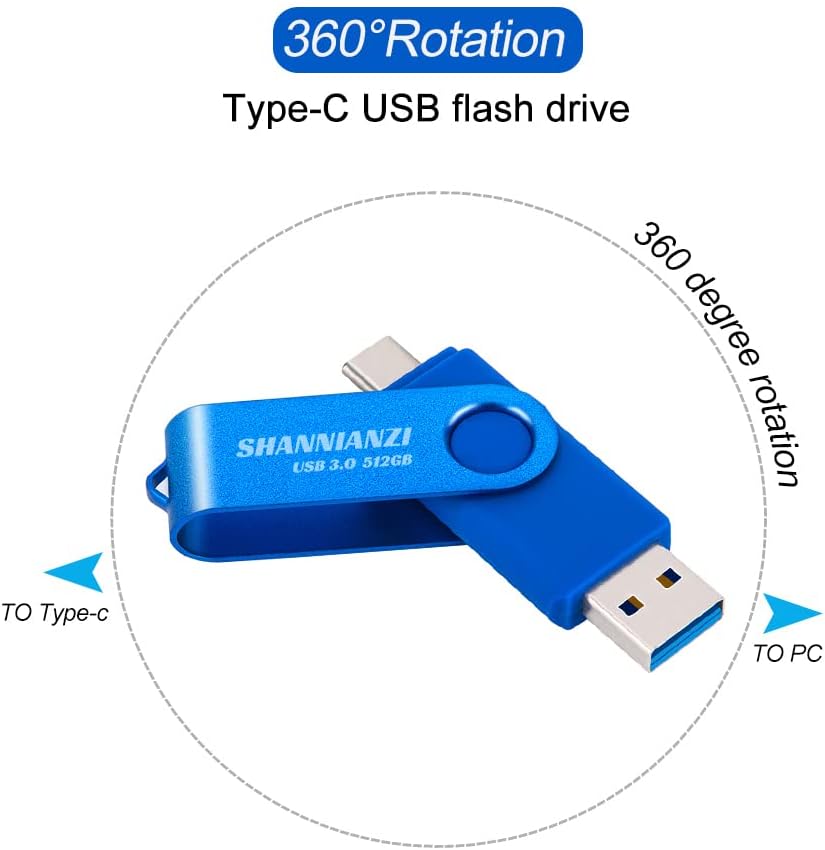 512GB USB Flash Drive Type-C 2 in 1 Dual 3.0 Waterproof High Speed Thumb Memory Stick for Storage Computers and Tablets - Image 4