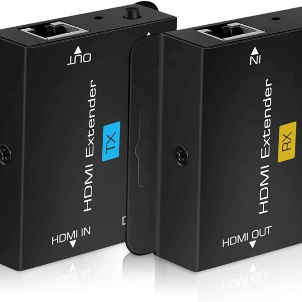 avedio links 196ft/60m HDMI Extender Over Cat 5e/6/7, 1080P HDMI Ethernet Extender Balun Adapter with Single POC Power Supply, Support 3D, EDID, Deep Color, Compatible with DVD, Fire Stick, Roku, PS5