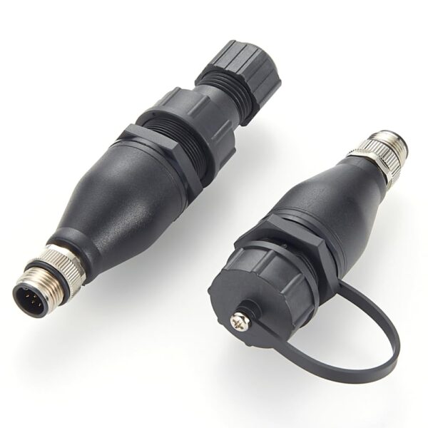 RJ45 to M12 A Code 8Pin Panel Mount Feedthrough Adapter IP67 Waterproof Shielded M12 Male to RJ45 Cat6 Ethernet Network Socket Industrial Circular Connector for Automation Application