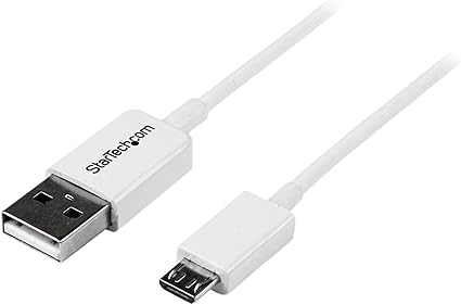 StarTech.com 0.5m White Micro USB Cable - A to Micro B - USB for Cellular Phone, Camera, Hard Drive