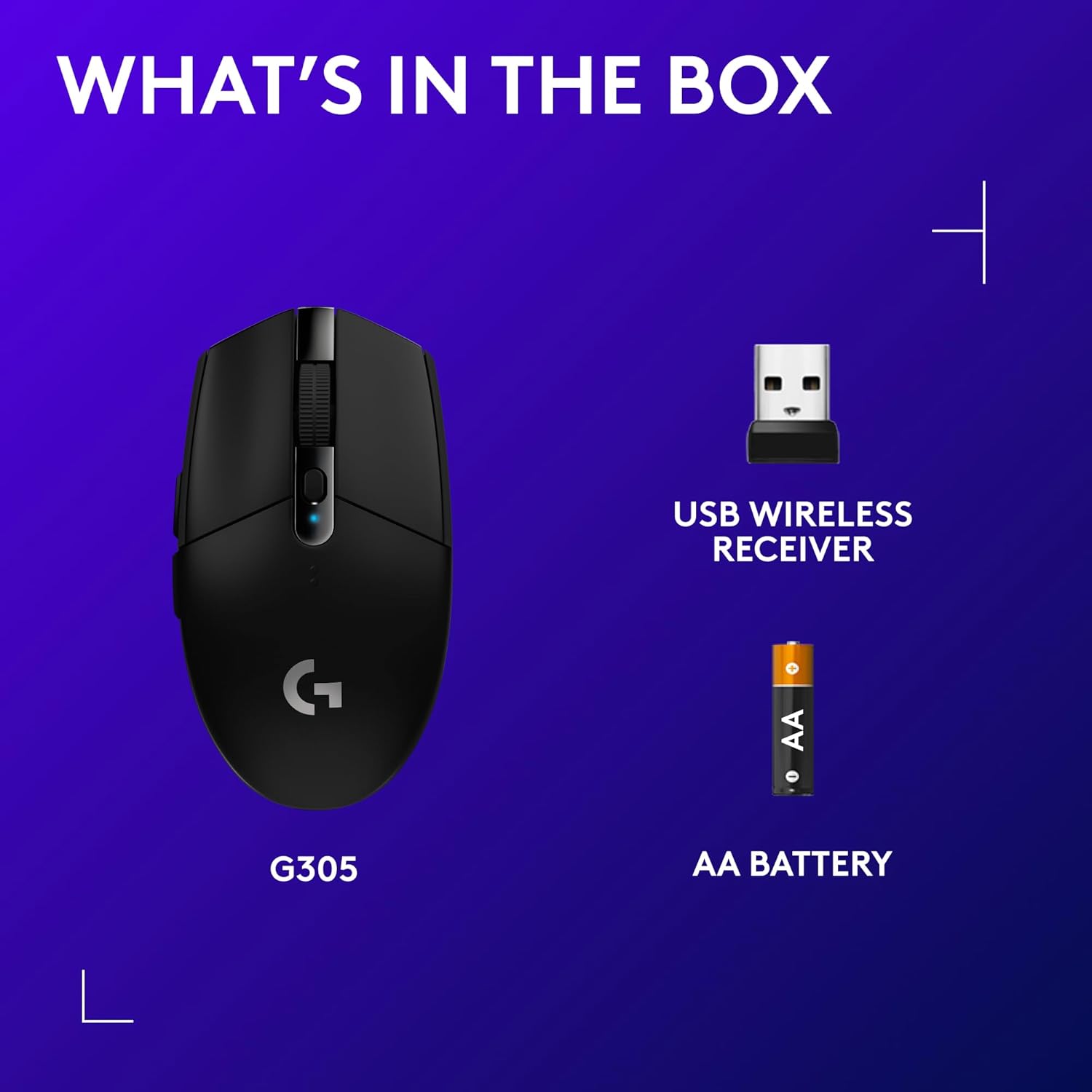 Logitech G305 LIGHTSPEED Wireless Gaming Mouse, Hero 12K Sensor, 12,000 DPI, Lightweight, 6 Programmable Buttons, 250h Battery Life, On-Board Memory, PC/Mac - Black - Image 4