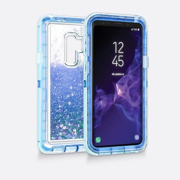 Samsung Galaxy S9 Case, Samsung Galaxy S9 Plus Case; TMAN [Bling] [Glitter] [Liquid] Shockproof Rugged Case Cover for Samsung Galaxy S9/ S9 Plus (Blue, Samsung Galaxy S9)