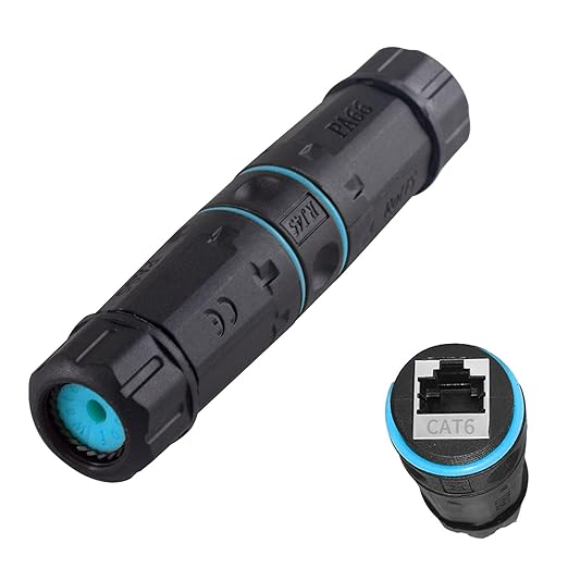 Danfetsoy RJ45 Coupler IP68 Waterproof, RJ45 Waterproof Ethernet Connector Suitable CAT6/CAT5E/CAT5 for CCTV Camera, Electronic Equipment, Nautical Aeronautical