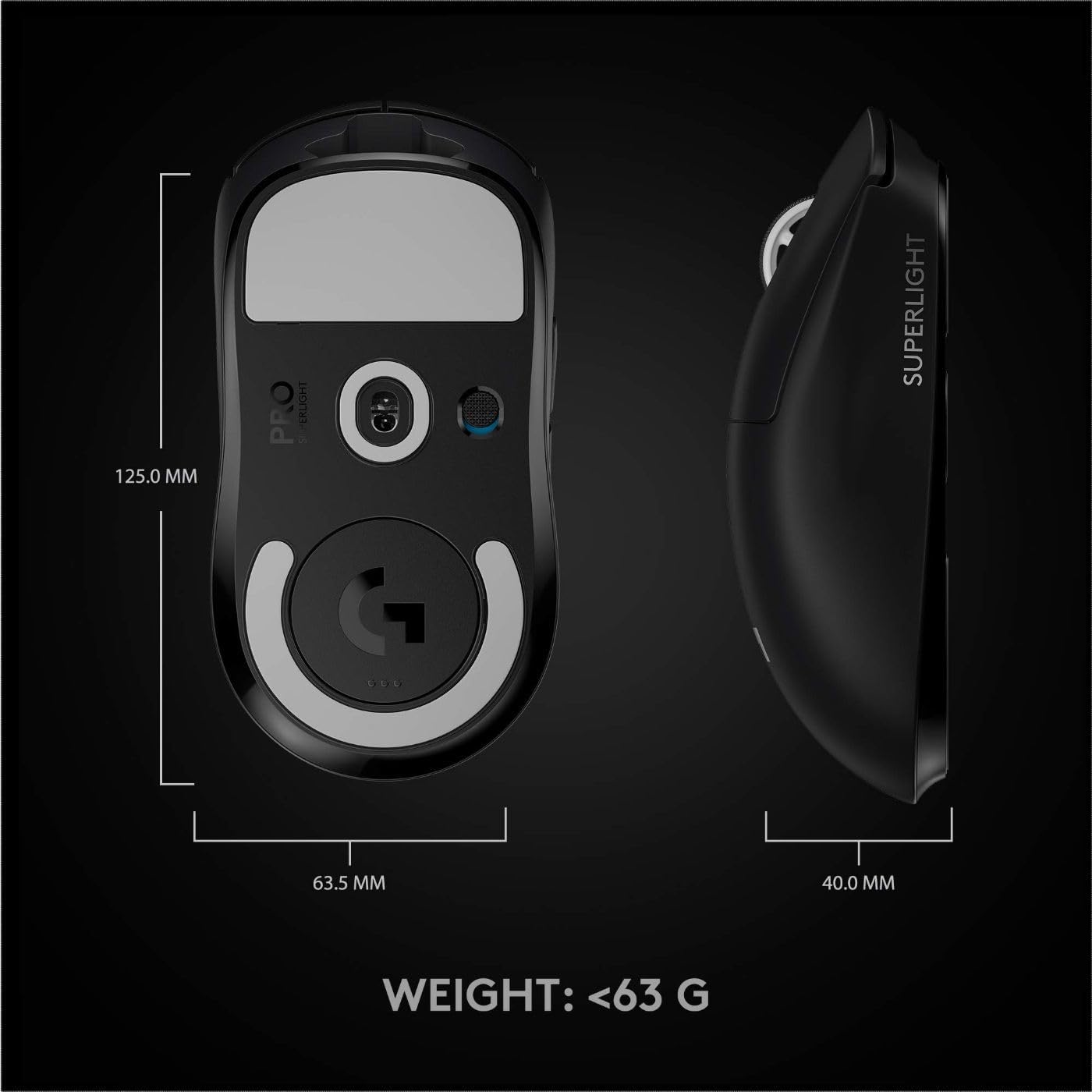Logitech G PRO X SUPERLIGHT Wireless Gaming Mouse - Black - Image 10