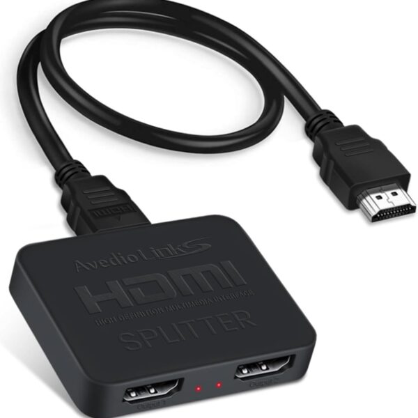 avedio links HDMI Splitter 4K@60Hz, HDMI Splitter 1 in 2 Out-Not Extended Display(Only Mirror Screens), Support 3D Dol-by Vision Atmos HDMI2.0b, HDCP2.2, 18.5Gbps, Auto Downscaling, Full HD 1080P Visit the avedio links Store