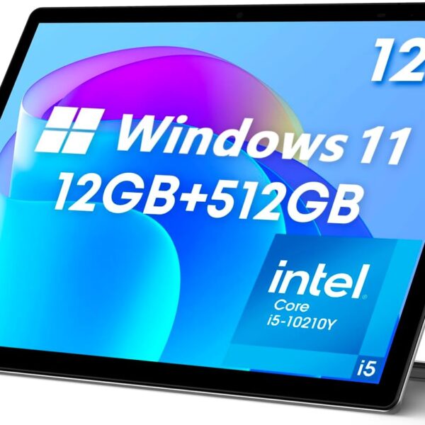 CHUWI UBook X Windows Tablet 12'', 512GB SSD 12GB RAM, Intel Core i5-10210Y, Windows 11 Tablet Touchscreen, 1TB SSD Expend, 2160x1440 IPS, 2.4G/5G WiFi, Dual Camera, 5000mAh, HDMI,BT 5.0