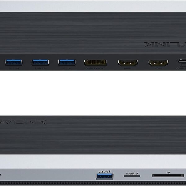 WAVLINK USB C Docking Station with 130W Power Adapter, Triple Display USB Type C to Dual HDMI Dock, 2 HDMI, DisplayPort, 100W PD3.0 Charging for Laptop, Ethernet, 4 USB 3.0, SD/TF Slot, Audio, Black