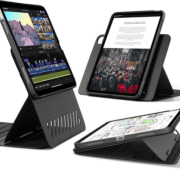 ESR for iPad A16 Case, iPad 11th/10th Generation Case (2025/2022), Removable Magnetic Cover, Adjustable Portrait/Landscape Stand with Raised Screen View, 9 Standing Angles, Black