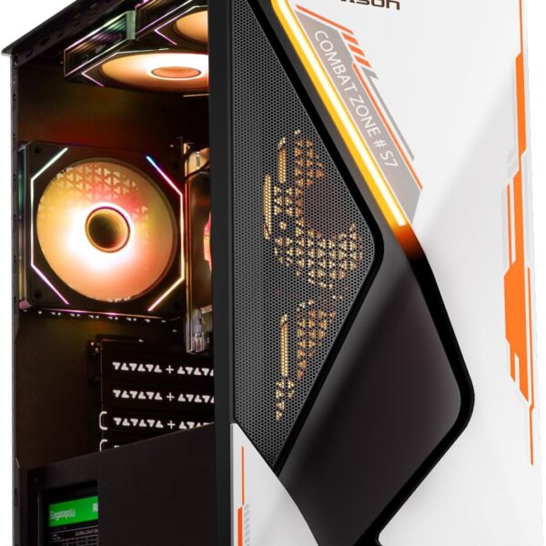 IPASON Gaming Desktop AMD Ryzen 5 5600GT (Beats Intel 10th-gen i7 & Lower) AMD Radeon Vega 7 16GB DDR4 3200MHz 1TB M.2 NVMe 550W PSU Windows 11 Home Prebuilt Gaming PC New Computers White & Black