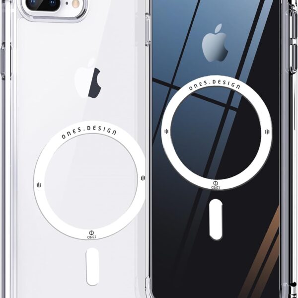 ONES for iPhone 8 Plus / 7 Plus Case, Hybrid Magnetic Phone Case, Compatible with MagSafe, Military Grade Protection, Shockproof Airbag, Anti-Yellow Silicone Cover, Scratch-Resistant, Thin, Clear