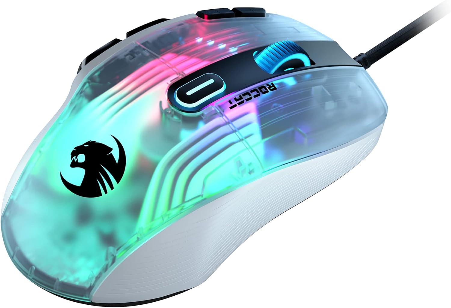 Roccat Kone XP - 3D Lighting Gaming Mouse with 19K DPI Optical Sensor, 4D Krystal Wheel, programmable Button Design & AIMO RGB Lighting, White - Image 3