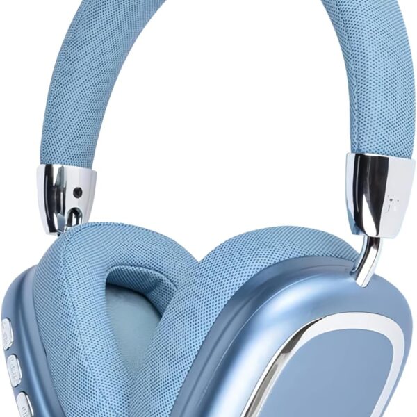 Wireless Bluetooth Headphones Over Ear, Lightweight HiFi Stereo Headset with Microphone and Waterproof Foldable Bluetooth V5.3 Headphones Wireless for Travel, Computer Laptop, Blue