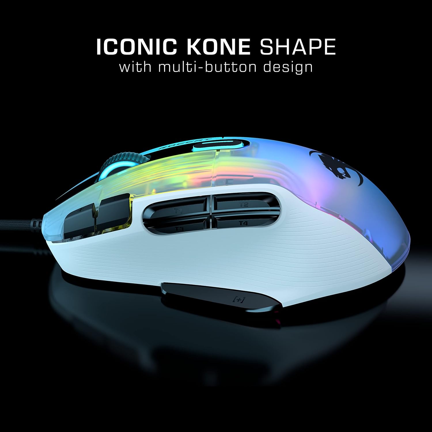 Roccat Kone XP - 3D Lighting Gaming Mouse with 19K DPI Optical Sensor, 4D Krystal Wheel, programmable Button Design & AIMO RGB Lighting, White - Image 11