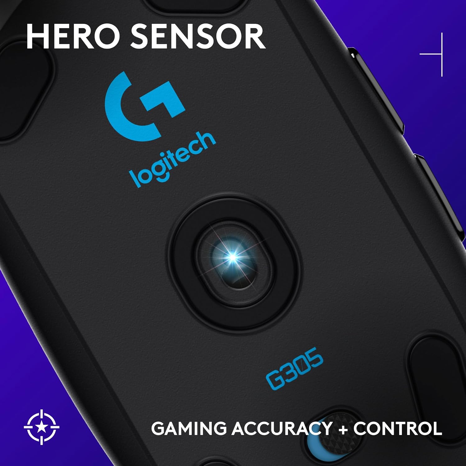 Logitech G305 LIGHTSPEED Wireless Gaming Mouse, Hero 12K Sensor, 12,000 DPI, Lightweight, 6 Programmable Buttons, 250h Battery Life, On-Board Memory, PC/Mac - Black - Image 2