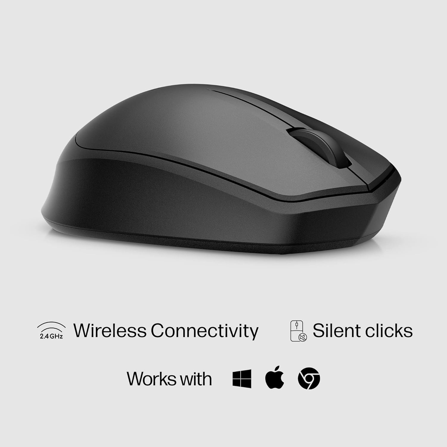 HP 280 Silent Wireless Mouse - Ergonomic, Right-Handed Design - 2.4GHz USB Wireless Connection - Multi-Surface Technology, 1600 DPI Optical Sensor - Win, Chrome, Mac OS - Image 5