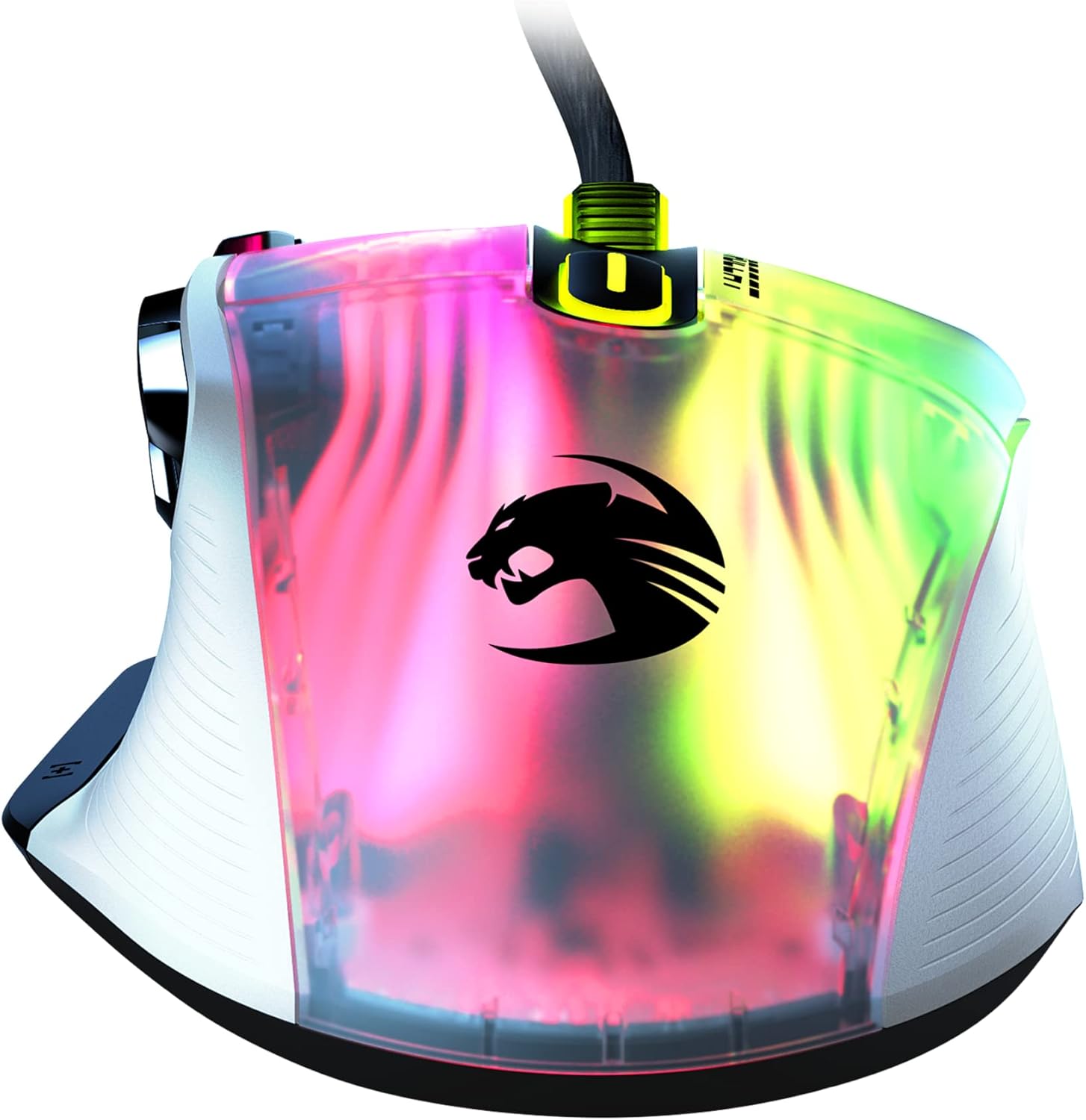 Roccat Kone XP - 3D Lighting Gaming Mouse with 19K DPI Optical Sensor, 4D Krystal Wheel, programmable Button Design & AIMO RGB Lighting, White