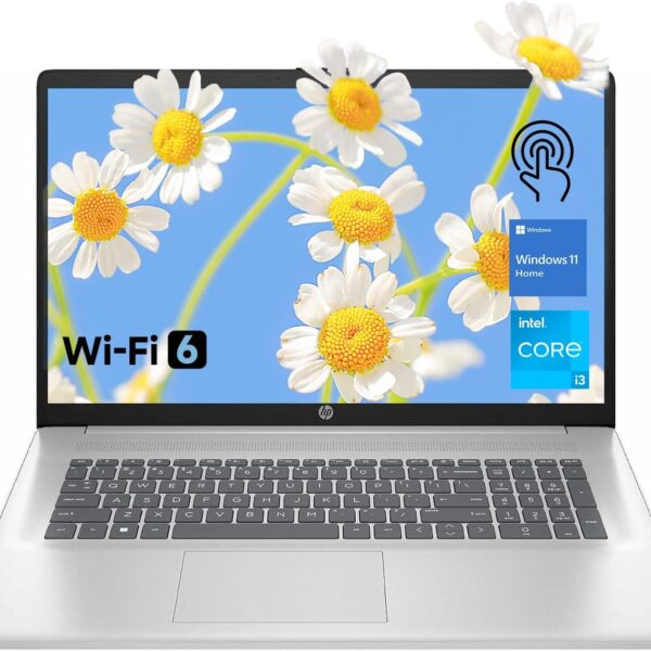 HP 17.3" Touchscreen Laptop, 8-Cores Intel Core i3-N305, 8GB RAM, 128GB eMMC + 512GB SSD, Numeric Keypad, Webcam, HDMI, Wi-Fi 6, Windows 11 Home