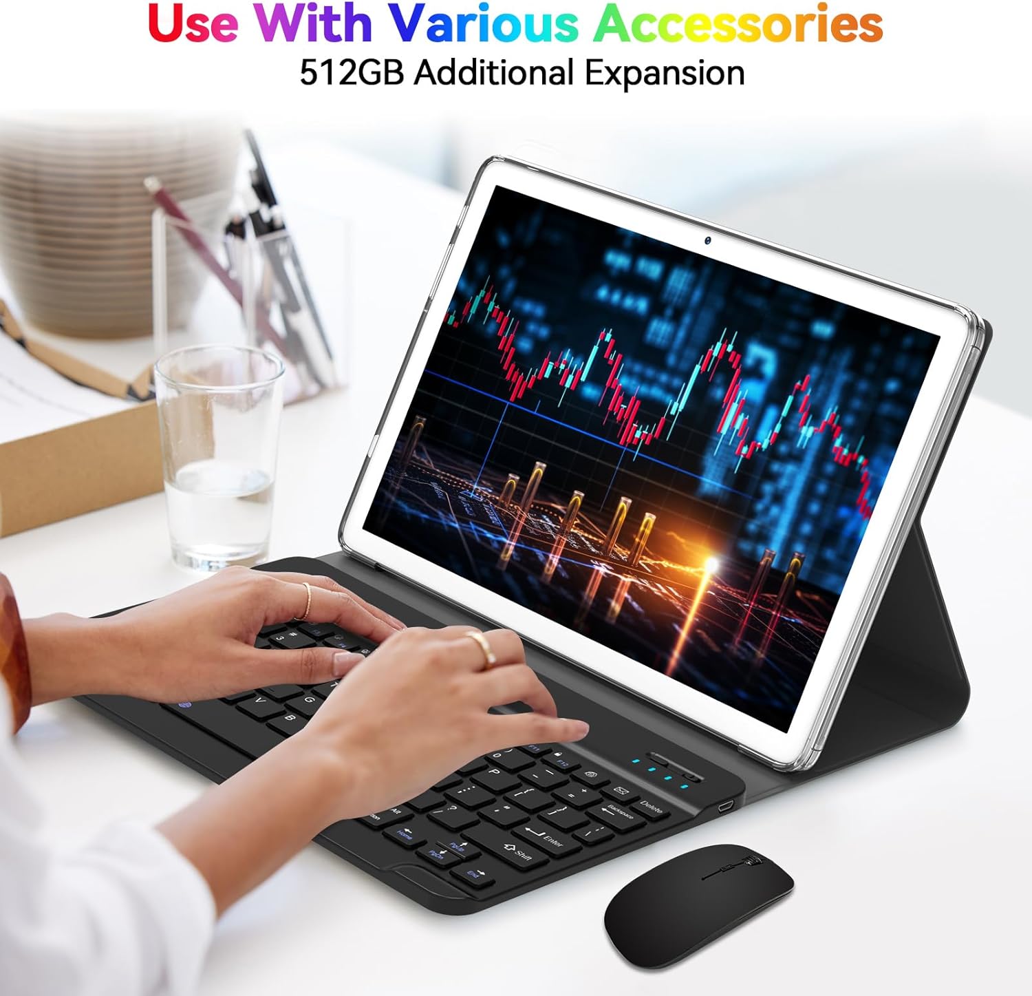 Latest Android 13 Tablet, Octa-Core Processor+128GB+16(8+8 Expand) GB, 10.1 inch Tablet with 8000mAh Battery, 1280x800 HD Screen, 5G WiFi, 21MP Camera, Tableta with Keyboard, Bluetooth, Mouse, Case - Image 8