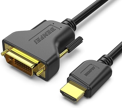 BENFEI HDMI to DVI, Bi Directional DVI-D 24+1 Male to HDMI Male High Speed Adapter Cable Support 1080P Full HD Compatible for Raspberry Pi, Roku, Xbox One, PS4 PS3, Graphics Card