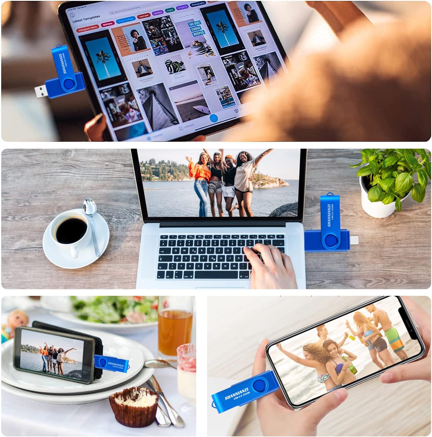 512GB USB Flash Drive Type-C 2 in 1 Dual 3.0 Waterproof High Speed Thumb Memory Stick for Storage Computers and Tablets - Image 5