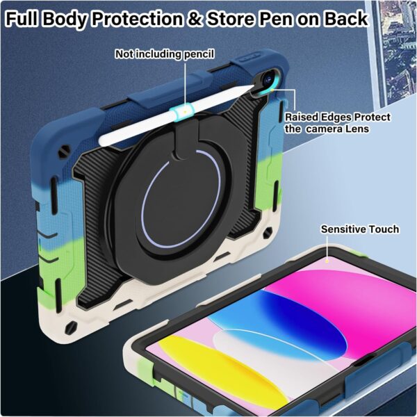 ROISKIN Case for iPad (A16) 11th Generation 11 Inch 2025, iPad 10th Generation Case 10.9" for Kids with Screen Protector,360 Kickstand & Handle,Shoulder Strap,Heavy Duty Military Grade Drop Protection