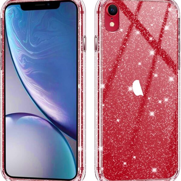 JJGoo Compatible with iPhone XR Case, Bling Sparkle Soft TPU Anti-Scratch Shockproof Protective Phone Bumper, Women Girls Cute Slim Phone Case, Clear Glitter