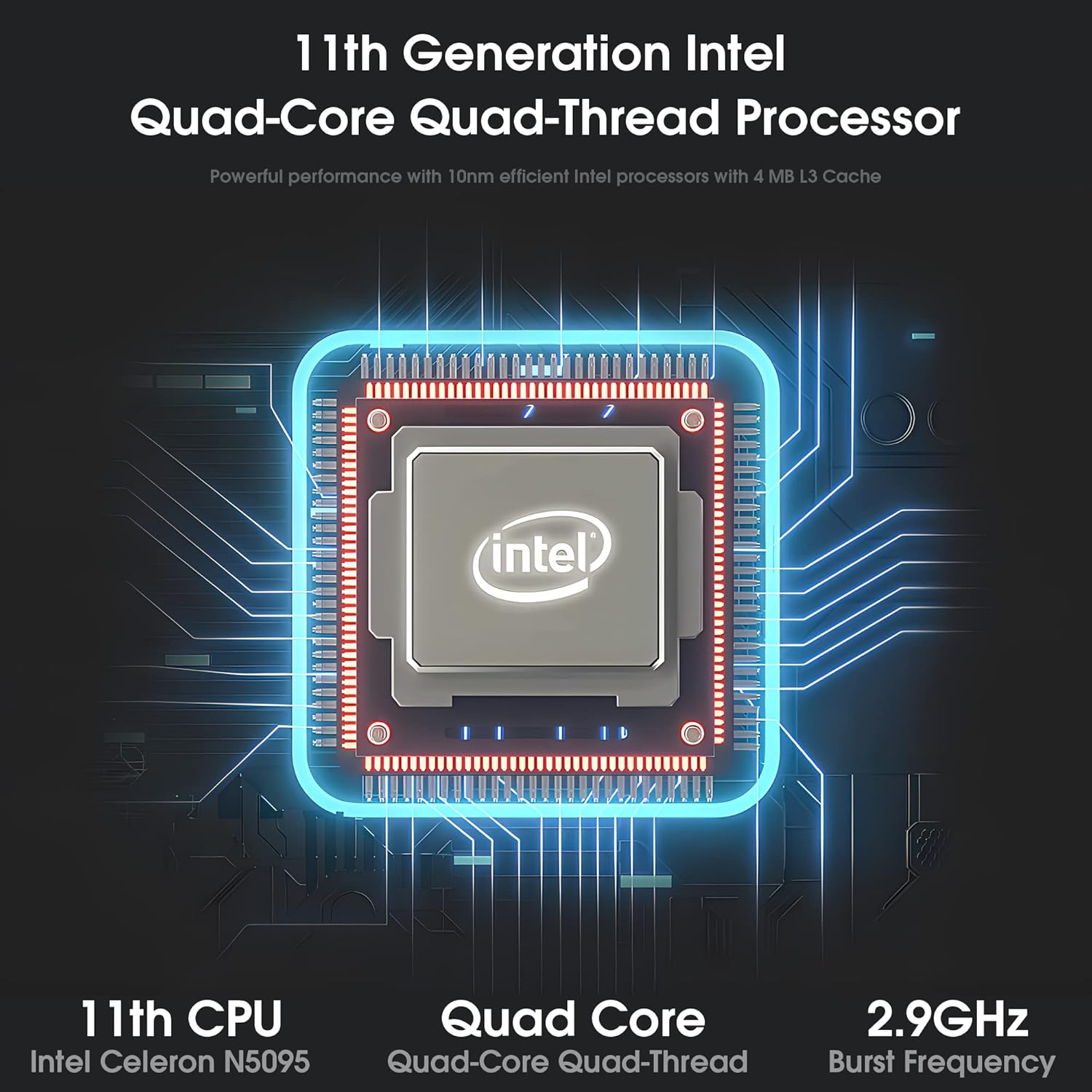 Jumper 16 Inch Laptop, 16GB RAM 512GB SSD, Quad-Core Celeron N5095, FHD IPS 1920x1200 Screen, Windows 11 Laptops Computer with Four Stereo Speakers, Numeric Keypad, USB3.0, 5G WiFi, Webcam. - Image 3