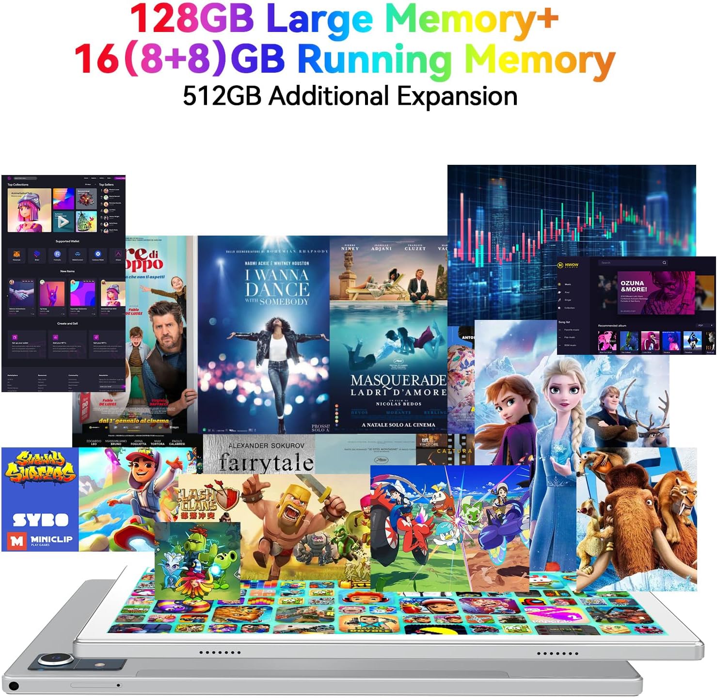 Latest Android 13 Tablet, Octa-Core Processor+128GB+16(8+8 Expand) GB, 10.1 inch Tablet with 8000mAh Battery, 1280x800 HD Screen, 5G WiFi, 21MP Camera, Tableta with Keyboard, Bluetooth, Mouse, Case - Image 5