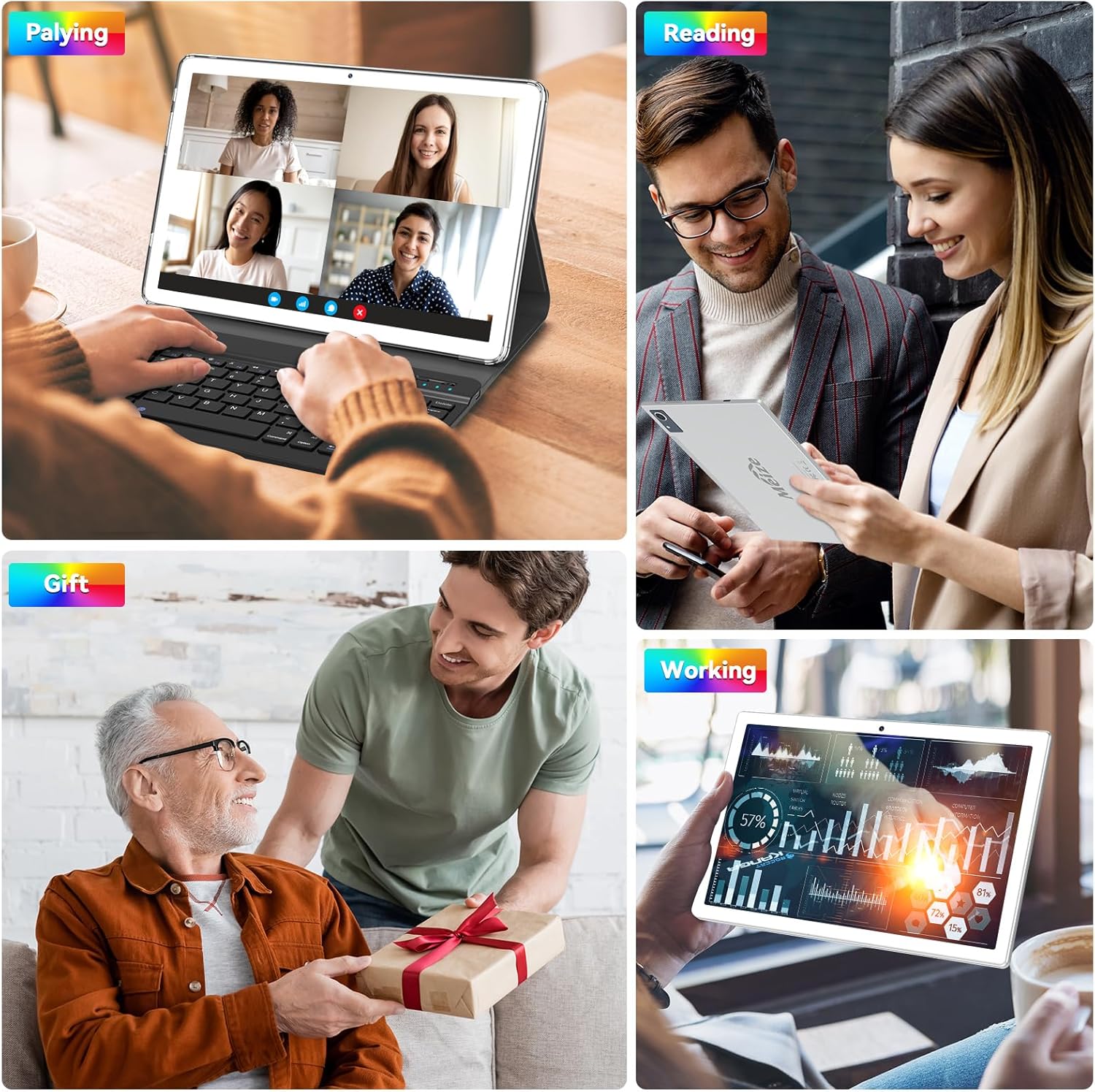 Latest Android 13 Tablet, Octa-Core Processor+128GB+16(8+8 Expand) GB, 10.1 inch Tablet with 8000mAh Battery, 1280x800 HD Screen, 5G WiFi, 21MP Camera, Tableta with Keyboard, Bluetooth, Mouse, Case - Image 7