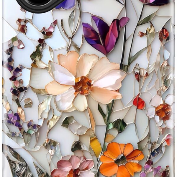 STARVIP- for iPhone 17 Pro Max Case Cute - Wireless Charging Compatible - Dual-Layer Hard Shell + Silicone Cover - Aesthetic Protective Phone Case for Women - Marble Pressed Flowers