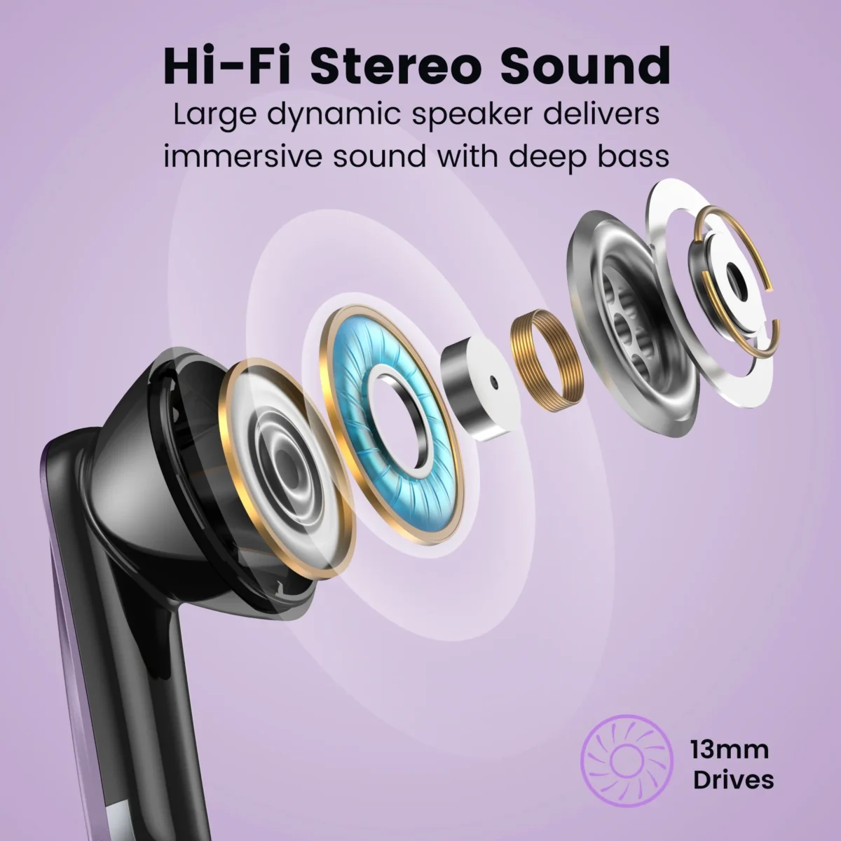 VEAT00L P91 Wireless Earbuds, Bluetooth Headphones V5.4 Stereo Ear buds with Noise Cancelling Mics, 60H Playback Mini Case with Dual LED Display, IP7 Waterproof in-Ear Earphones for Android iOS - Image 4