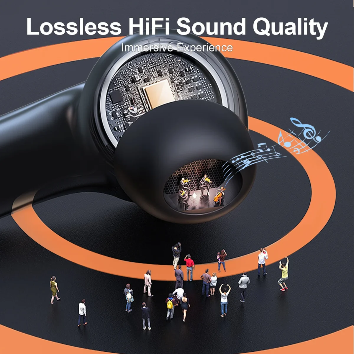 Wireless Earbuds, 2025 Bluetooth Headphones, 65hrs Stereo Deep Bass Ear Buds with Power Display Charging Case, buit in Mic, IPX7 Waterproof Headset for iPhone Andriod Phones, Brand Breezio - Image 6