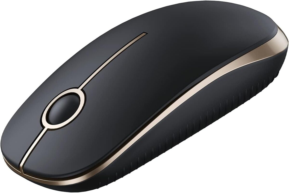 VssoPlor Wireless Mouse, 2.4G Slim Portable Computer Laptop Mouse with Nano Receiver Quiet Silent Optical Mice for Notebook, PC, Laptop, Computer-Black and Gold - Image 2