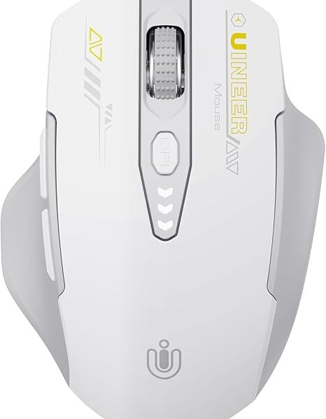 Wireless Bluetooth Mouse,[Upgraded] Rechargeable Computer Mice (BT 5.0/4.0+2.4G Hz) with Visible Battery Level, 4 Adiustable DPl, Portable PC Mouse for MacBook Chromebook