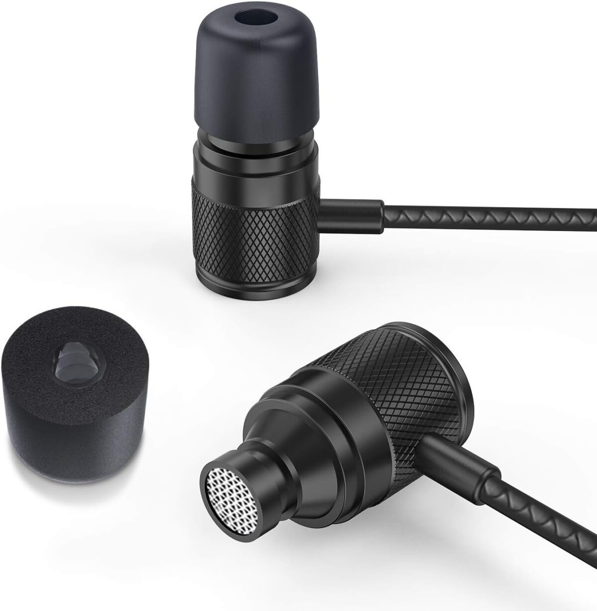LUDOS Ultra Wired Earbuds in-Ear Headphones, Earphones with Microphone, Noise Isolating Ear Buds, Memory Foam for iPhone, Samsung, School Students, Kids, Women, Small Ears - Black - Image 9