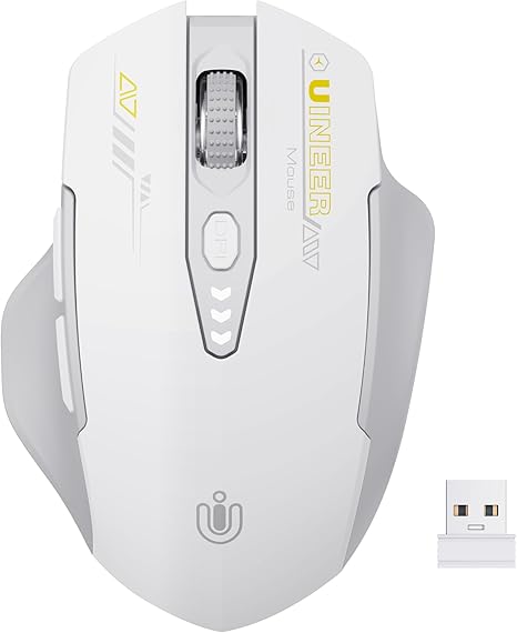 Rechargeable Wireless Mouse, 2.4GHz, 4 DPI Levels, Ergonomic – Grey