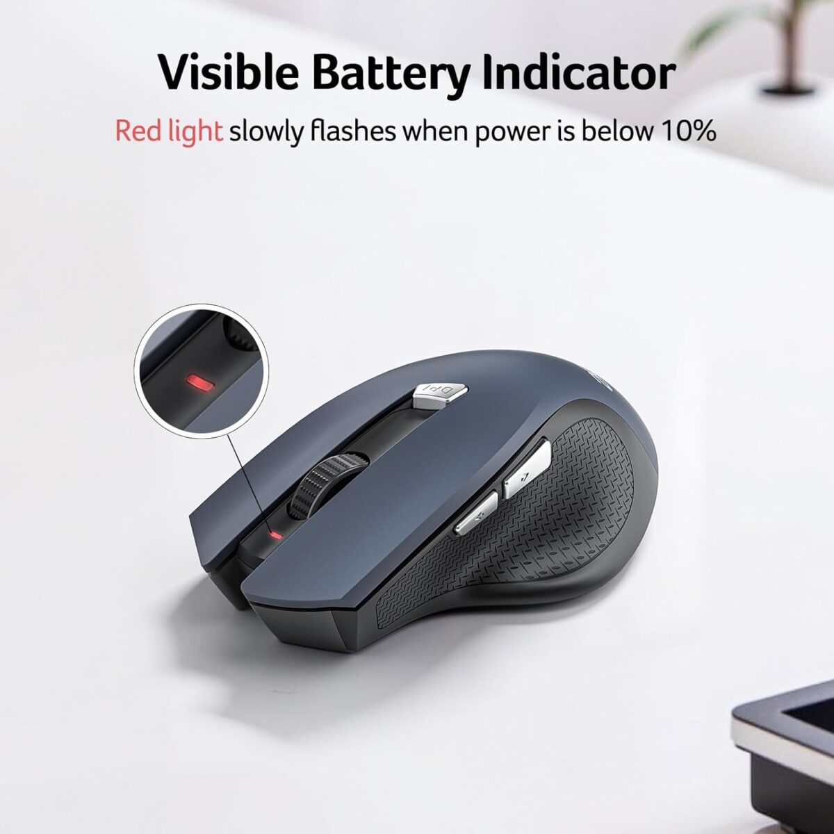 acer Wireless Mouse for Laptop, 2.4GHz Computer Mouse 3 Adjustable DPI Office Cordless USB Mice with USBA Receiver, 6 Buttons, 1600 DPI, Medium to Large Sized Hands Compatible with PC, Laptop, Desktop - Image 5